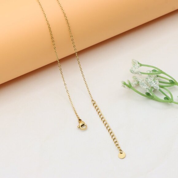 Layered Yellow Necklace with Round and Bar Pendant, Chic Design, XPNL0367 - Picture 12 of 12